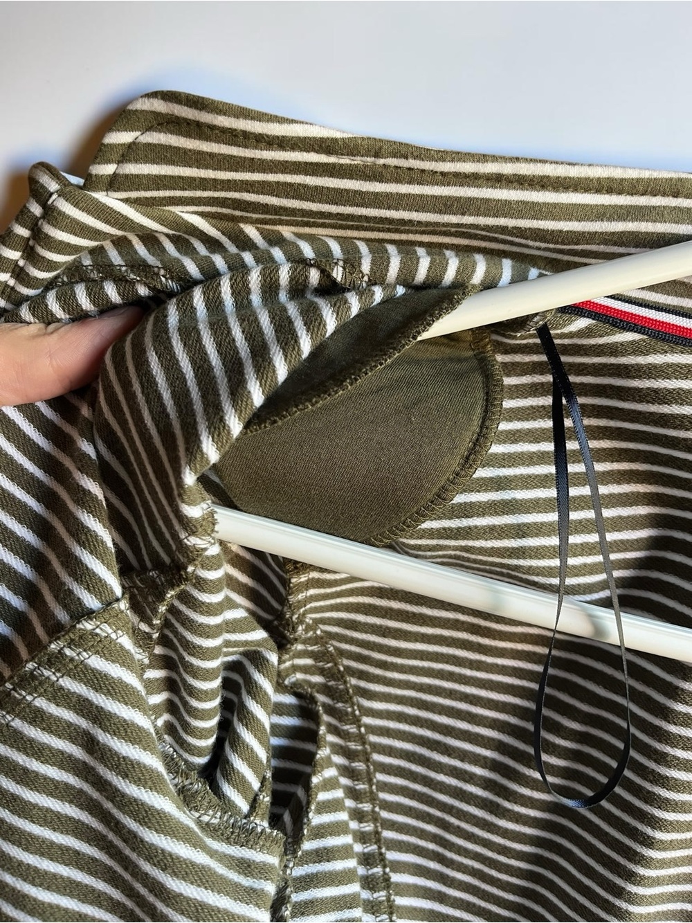 Tommy Hilfiger Olive Green & White Striped Military-Style Blazer NWOT Size M - Picture 8 of 9